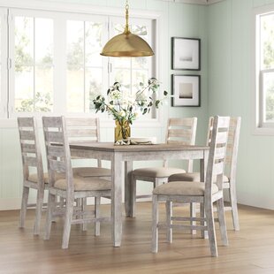 Whitewash square store dining table